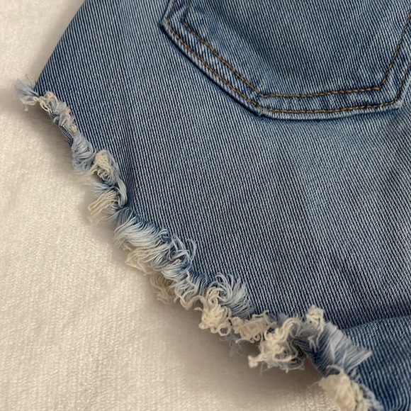 GJG | Womens Cheeky Fringe Button Fly Shorts High Waist Festival Size Medium - Picture 3 of 6